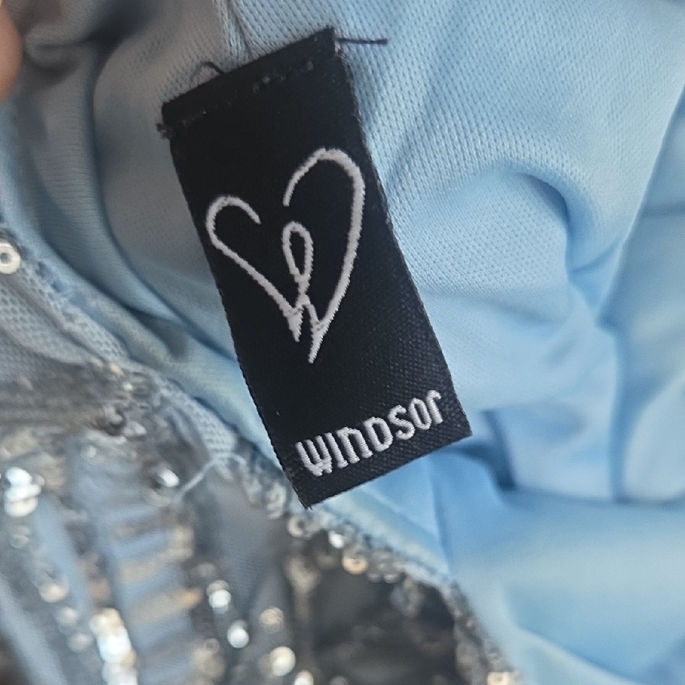 Windsor Light Blue Strapless Sequin Cocktail Dress - Picture 3 of 6